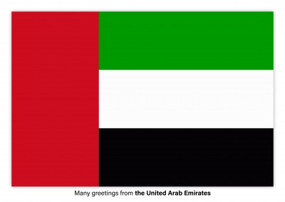 Cartolina con bandiera degli Emirati Arabi Uniti