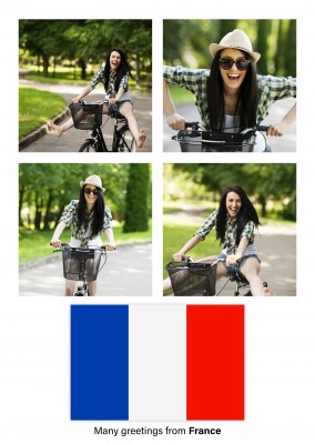 Cartolina con la bandiera della Francia