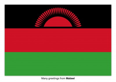 Cartolina con la bandiera del Malawi