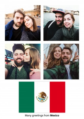 Cartolina con la bandiera del Messico