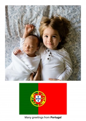 Cartolina con la bandiera del Portogallo