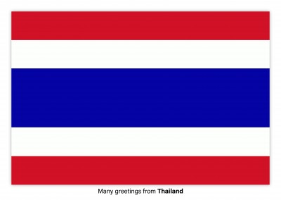 Cartolina con la bandiera della Thailandia