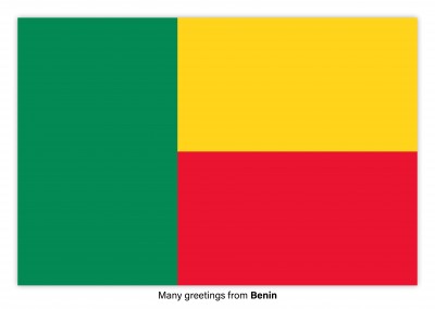 Ansichtkaart met een vlag van Benin