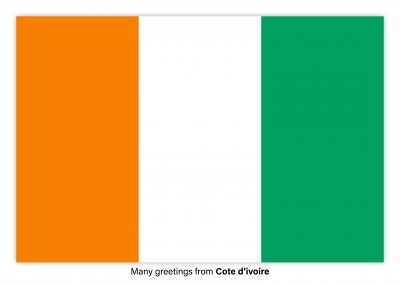 Ansichtkaart met een vlag van Côte d ' Ivoire