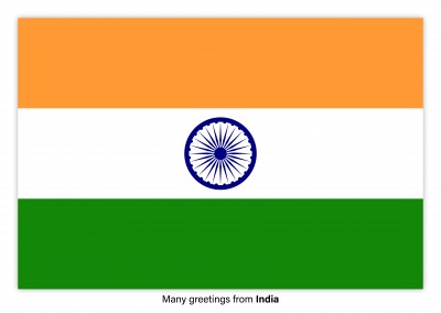 Ansichtkaart met een vlag van India