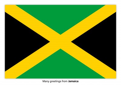 Ansichtkaart met een vlag van Jamaica