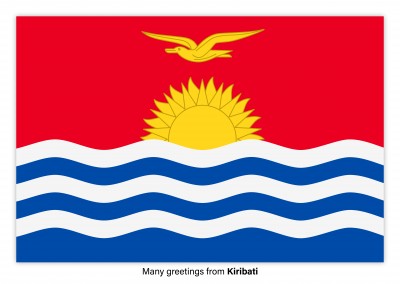 Ansichtkaart met een vlag van Kiribati