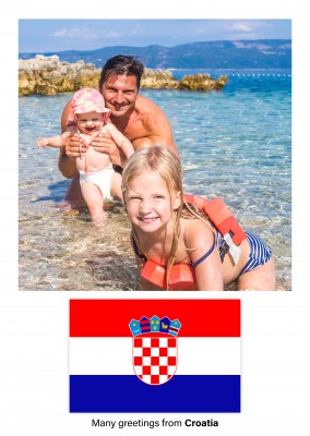 Ansichtkaart met een vlag van Kroatië