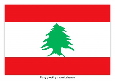Ansichtkaart met een vlag van Libanon