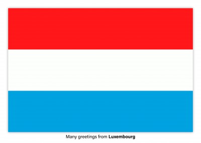 Ansichtkaart met een vlag van Luxemburg
