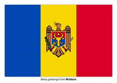 Ansichtkaart met een vlag van Moldavië