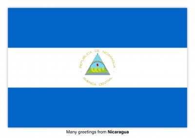 Ansichtkaart met een vlag van Nicaragua