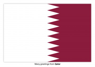 Ansichtkaart met een vlag van Qatar
