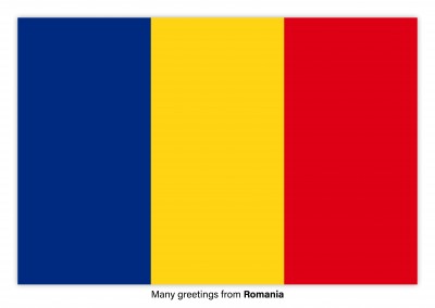 Ansichtkaart met een vlag van Roemenië