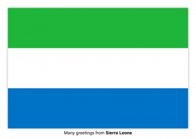 Ansichtkaart met een vlag van Sierra Leone