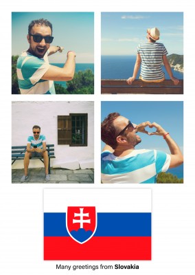 Ansichtkaart met een vlag van Slowakije