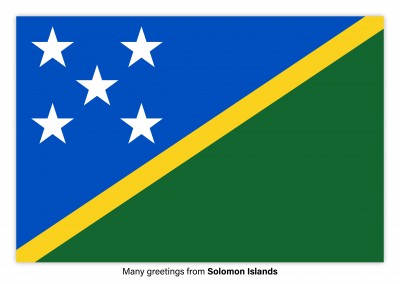 Ansichtkaart met een vlag van de salomonseilanden