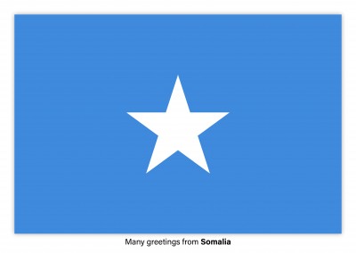 Ansichtkaart met een vlag van Somalië