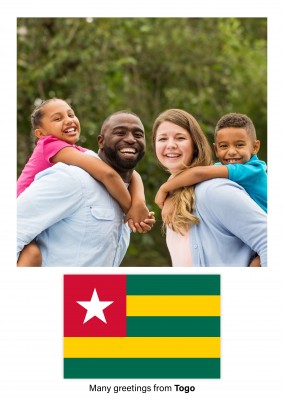 Ansichtkaart met een vlag van Togo