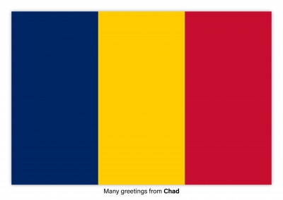 Ansichtkaart met een vlag van Tsjaad