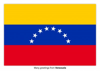 Ansichtkaart met de vlag van Venezuela