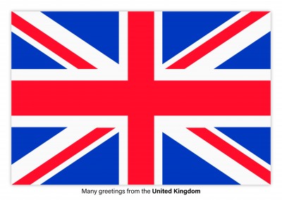 Ansichtkaart met de vlag van het Verenigd Koninkrijk