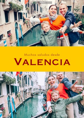 Valencia Spanish greetings in country-typical colouring & fonts