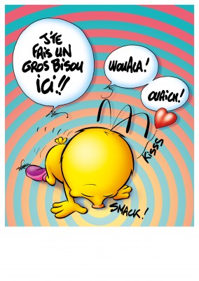 Le Piaf Cartoon Valentijnsdag un gros bisou