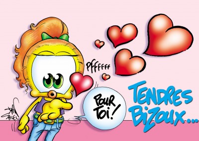 Le Piaf Cartoon do Dia dos Namorados Tendres bizoux