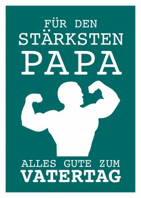 Zum Herrentag Muskelmann Grafik stärkster Papa