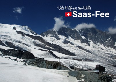 Postkarte mit Bergmotiv aus Saas-Fee in der Schweiz