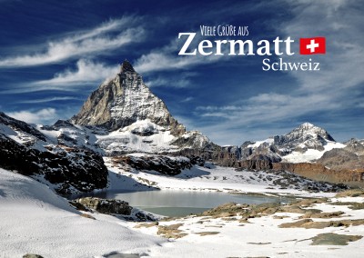 Postkarte mit Foto vom Matternhorn in Zermatt