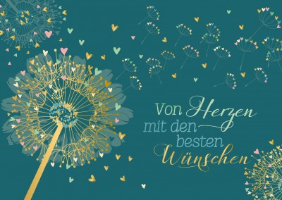 Postkarte Gutsch Verlag - Von Herzen mit den besten Wünschen