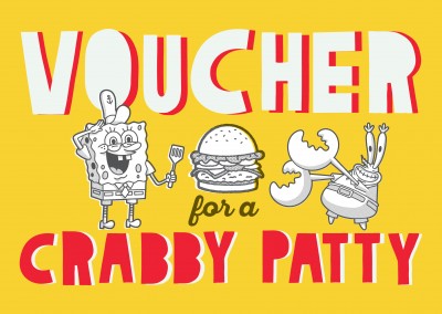 Voucher for a crabby patty - Spongebob burger