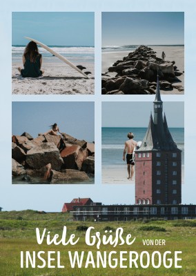 Postkarte Viele Grüße von der Insel Wangerooge
