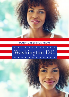 Washington DC saudações-NOS-bandeira