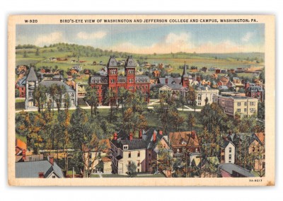 Washington, Pennsylvania, birds-eye view Washington and Jefferson College and Campus