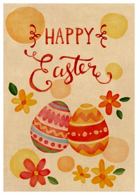 Card with watercolor eggs