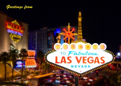 Postkarte Las Vegas bei Nacht