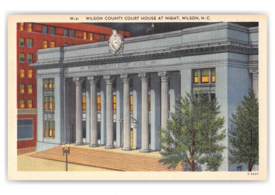 Wilson North Carolina Wilson County Court House at Night