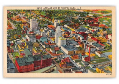 Winston-Salem North Carolina Aerial View Downtown