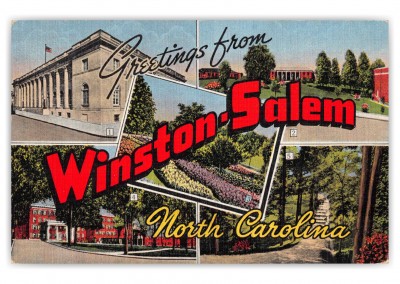 Winston Salem North Carolina Greetings Large Letter