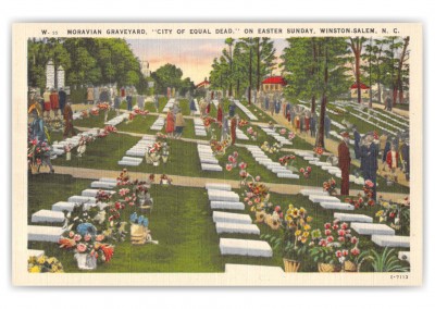 Winston-Salem North Carolina Moravian Graveyard on Easter Sunday