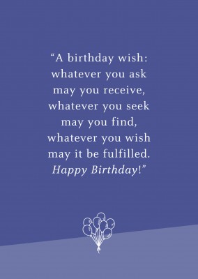 A birthday wish