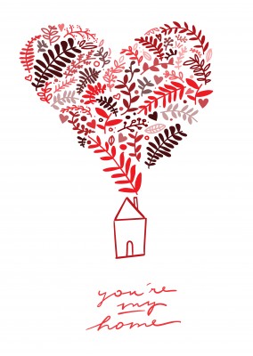 card saying you are my home