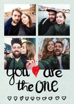 You are the one, heart & arrow in crayon handwriting