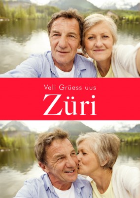 Zürich groeten in het zwitsers (zwitsers-duits dialect rood wit