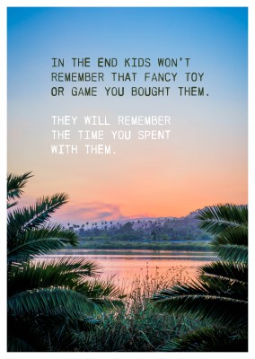postcard saying The time you spent with them