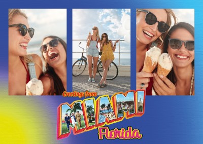 Miami Retro Style Postcard